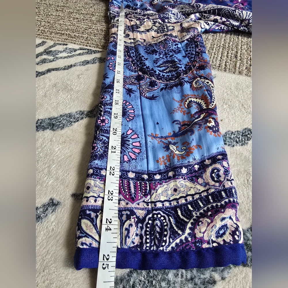 Free People Intimately In Your Dream Robe Size XS Paisley Blue EUC - Picture 10 of 10